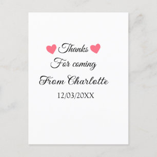 Carte Postale merci d'être venu nom à ajouter message texte 