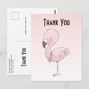 Carte Postale Merci d'illustration de Flamant rose rose mou