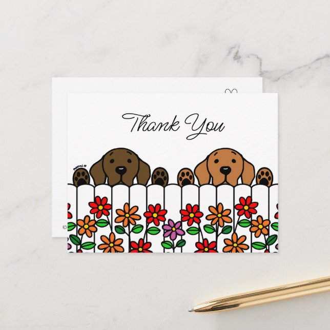 Carte postale Merci du duo de labrador vous regard (Devant/Arrière en situation)