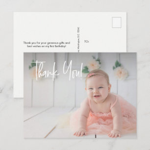 Carte Postale Merci du premier anniversaire de la petite fille