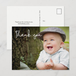 Carte Postale Merci du premier anniversaire du bébé garçon Photo