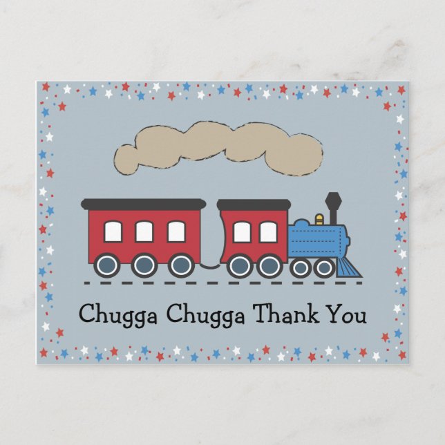 Carte postale Merci du train - Rouge, Blanc et Ble (Devant)