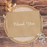 Carte Postale Merci économique minimaliste Rustique Kraft<br><div class="desc">Un carte de remerciements d'affaires simple et moderne et personnalisé pour vous permettre de customiser avec une élégante typographie de script blanc sur un arrière - plan papier Kraft. Parfait pour un large éventail de professions : wedding planners, planificateurs d'événements, boutiques, maquilleur, coiffeur et salon de beauté. Conçu par Thisisnotme©...</div>