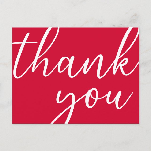 Carte Postale Merci écriture moderne rouge cerise pour anniversa (Devant)