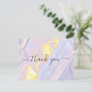 Carte Postale Merci élégant Holographique violet clair