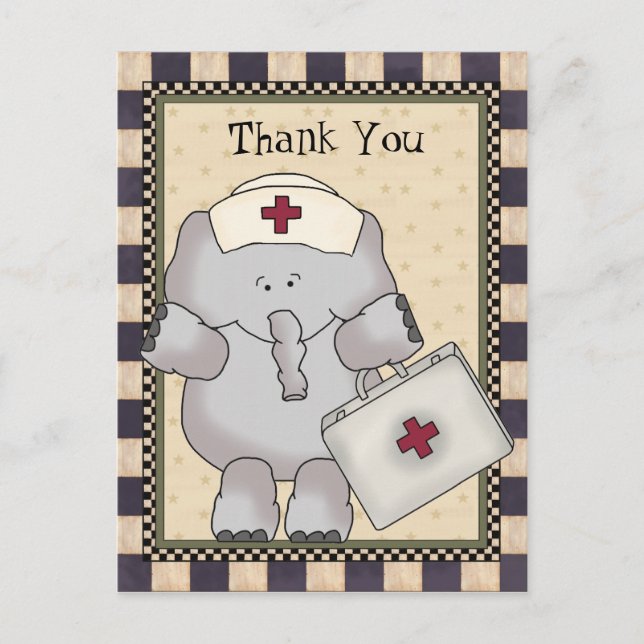 Carte postale Merci Elephant Nurse (Devant)
