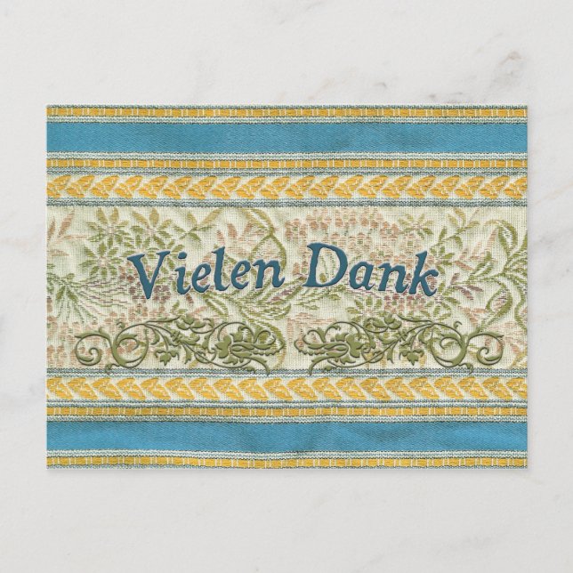 Carte Postale Merci en allemand, Vielen Dank (Devant)