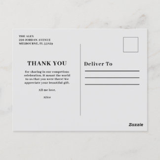 Carte postale Merci et félicitations