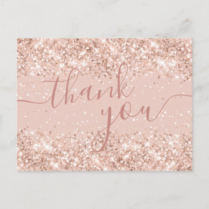 Carte postale Merci Fête des mariées rose fille
