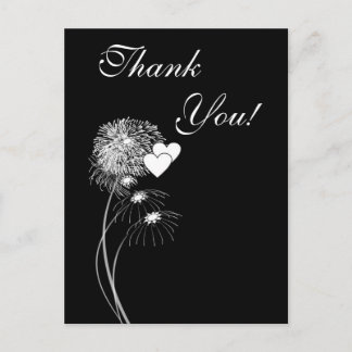 Carte postale Merci Fireworks & Hearts