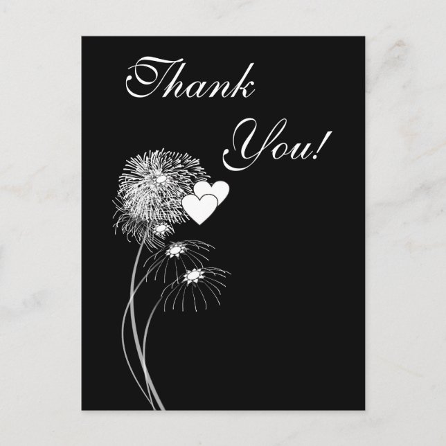 Carte postale Merci Fireworks & Hearts (Devant)