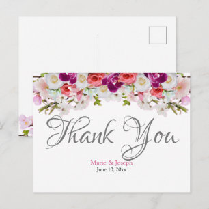 Carte postale Merci - Floral01