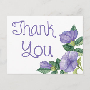 Carte Postale Merci Floral Aquarelle Fleur pourpre