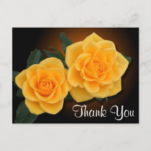 Carte Postale Merci floral Fleurs de rose jaune