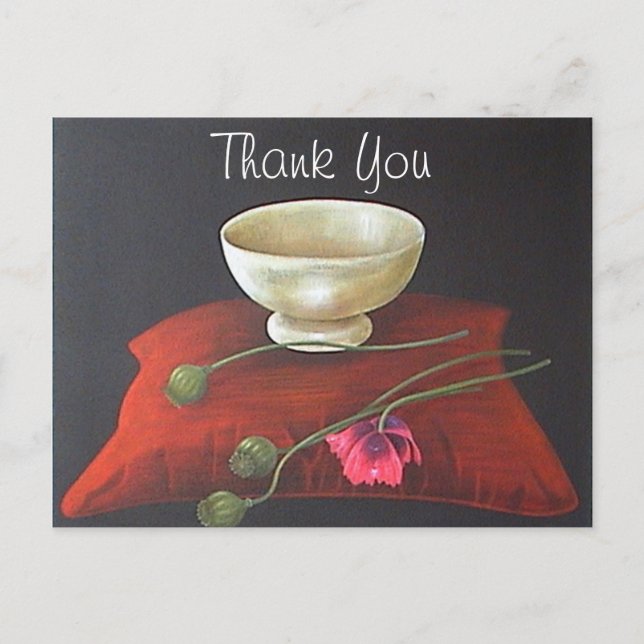 Carte Postale Merci Floral Opium Poppy (Devant)