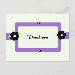 Carte Postale Merci floral pourpre et noir
