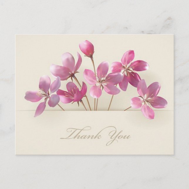 Carte Postale Merci Floral Purple Lavande Rose Fleurs Tan (Devant)