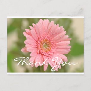 Carte Postale Merci floral rose Gerbera Fleur marguerite