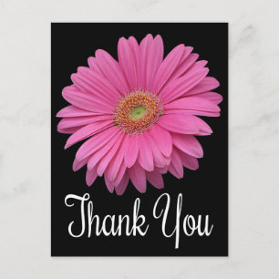 Carte Postale Merci floral rose Gerbera Fleur marguerite Noir