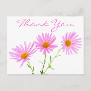 Carte Postale Merci floral rose Lavande margueuse