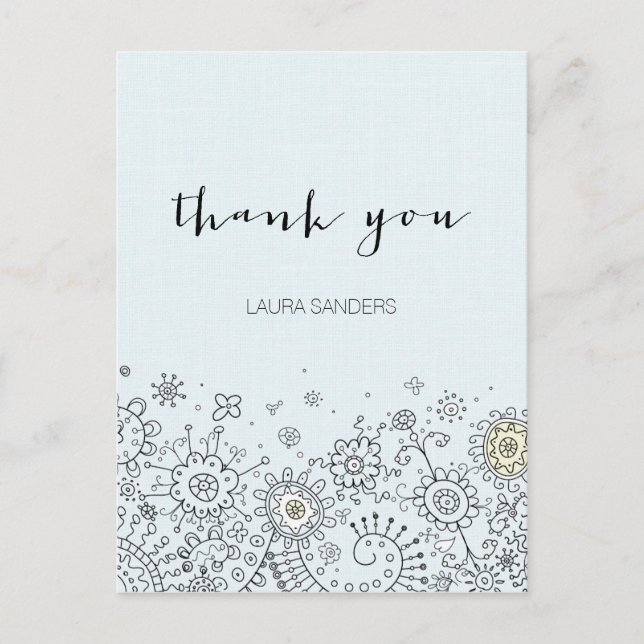 Carte postale Merci floral Whimsical (Devant)