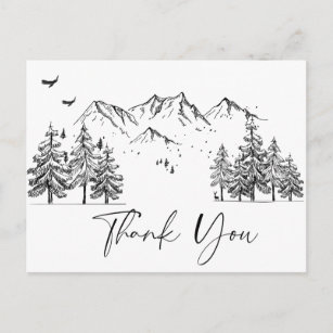 Carte Postale Merci forestier des montagnes à la main