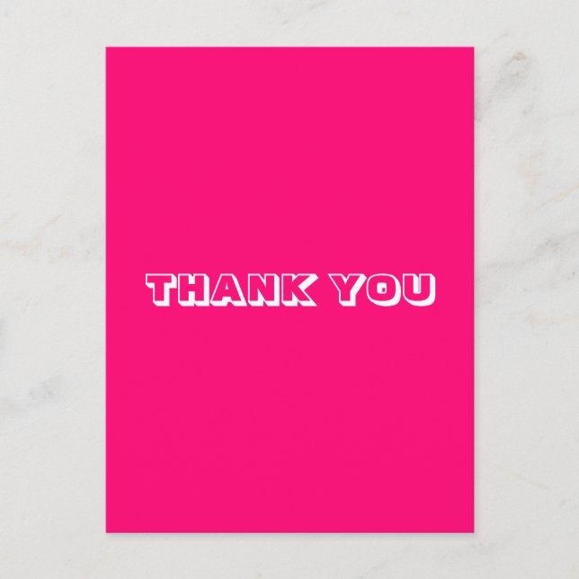 Carte Postale Merci, fuchsia rose blanc (Devant)