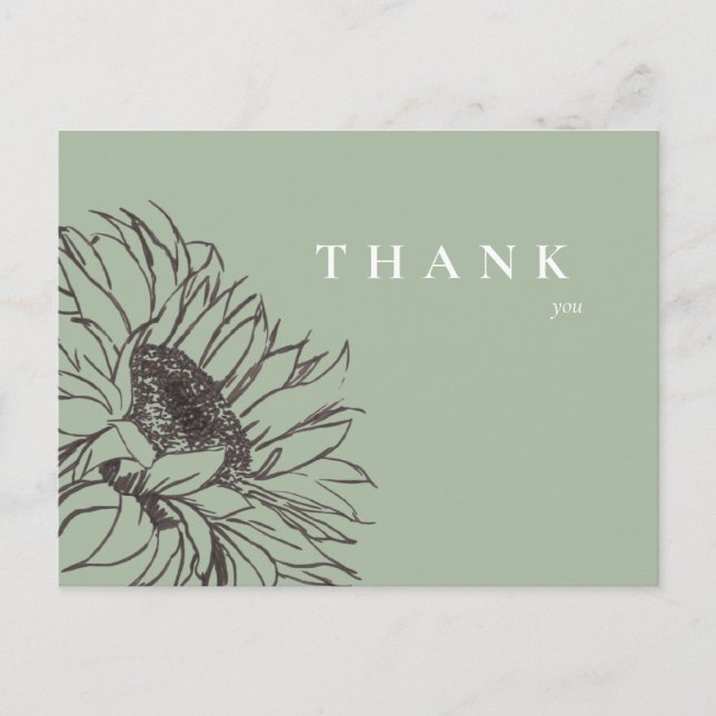 Carte Postale Merci funéraire simple de tournesol (Devant)