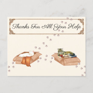 Carte Postale Merci Fur Toute Votre Aide ! Chats en boîte, Grati