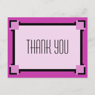 Carte postale Merci géométrique Art déco violet
