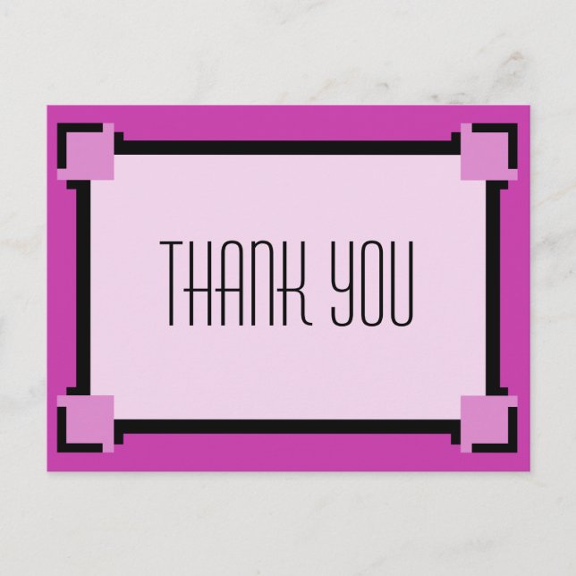 Carte postale Merci géométrique Art déco violet (Devant)
