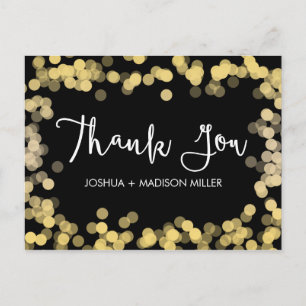 Carte postale Merci Gold Modern Elegant Wedding
