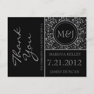 Carte Postale Merci gothique noir/gris