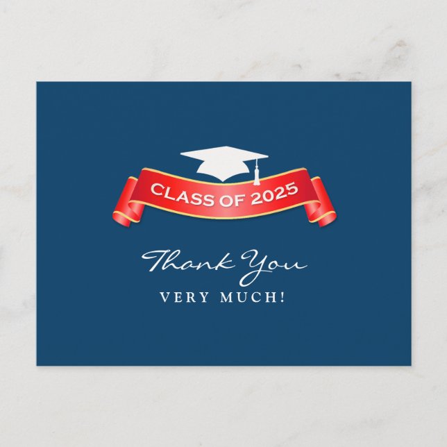Carte Postale Merci Graduation Class of 2025 Postcard (Devant)