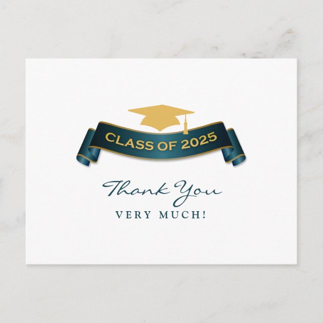 Carte Postale Merci Graduation Class of 2025 Postcard (Devant)