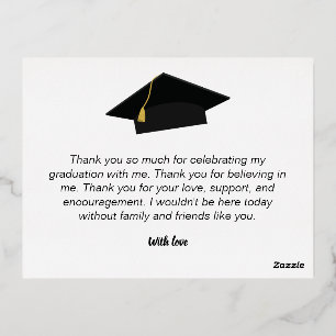 Carte postale Merci Graduation Foil Holiday