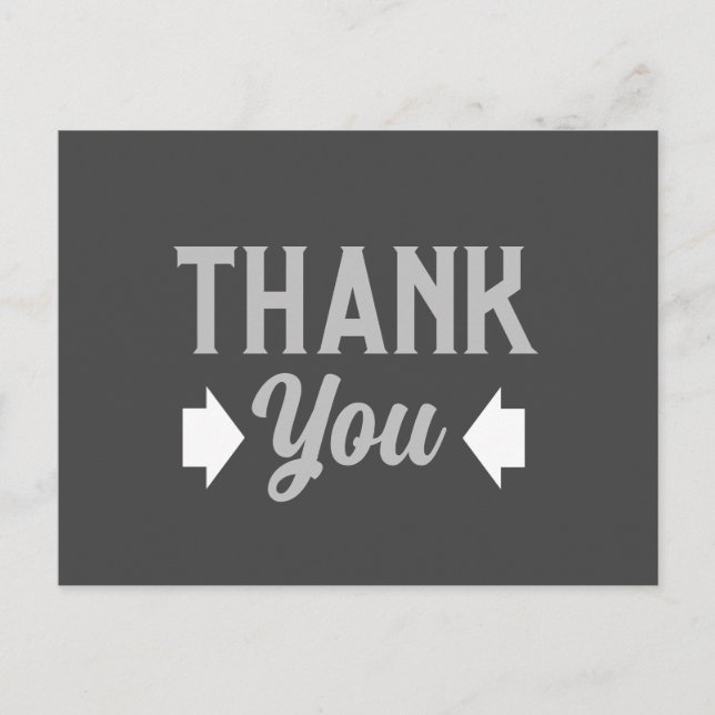Carte Postale Merci Gris Masculin ou Professionnel (Devant)