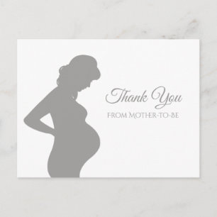 Carte Postale Merci gris moderne femme enceinte Bump bébé