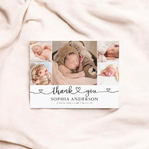 Carte postale Merci Heart Baby Photo Faire-part
