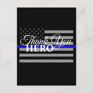 CARTE POSTALE MERCI HERO SOUTIEN POLICE POSTCARD