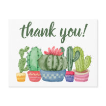 Merci hipster cactus aquarelle illustration