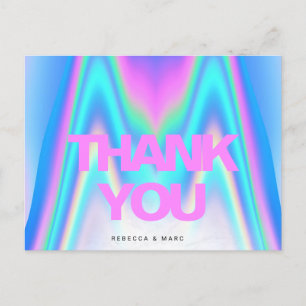 Carte Postale Merci Holographique Irridescent Y2K