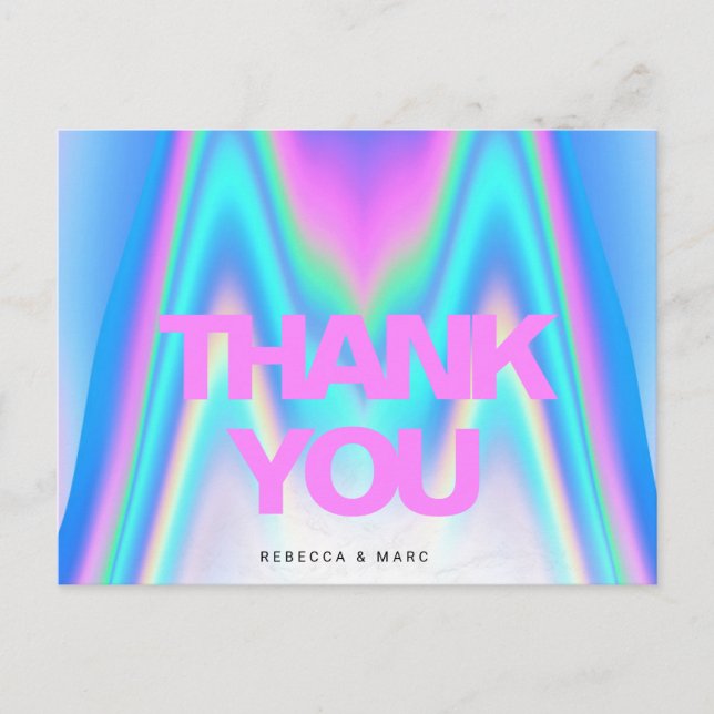 Carte Postale Merci Holographique Irridescent Y2K (Devant)