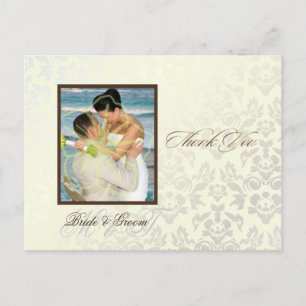 Carte postale Merci ivoire Damask