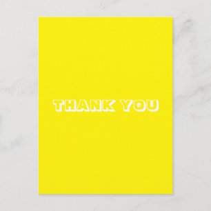 Carte Postale Merci, jaune soleil blanc