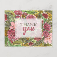 Merci Jolie Aquarelle Florale Rose