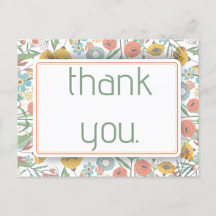 Carte Postale Merci jolies pavots de jardin Fête bébé florale