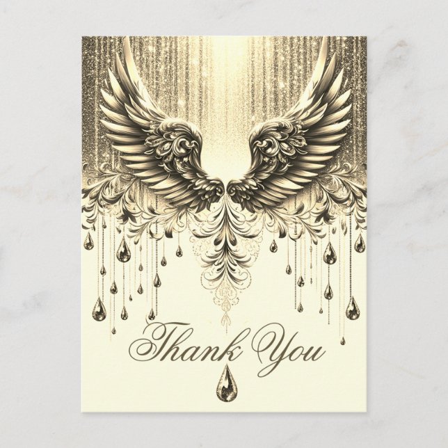 Carte Postale Merci | Larmes d'ange or (Devant)