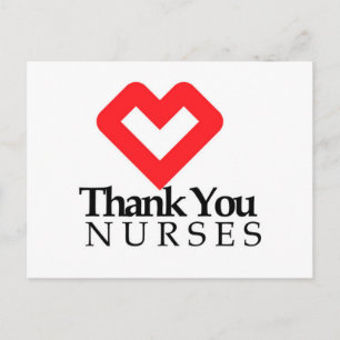 Carte Postale Merci les infirmières Cœur rouge