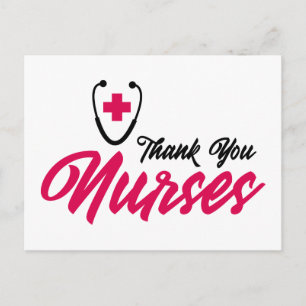 Carte Postale Merci les infirmières   Rose
